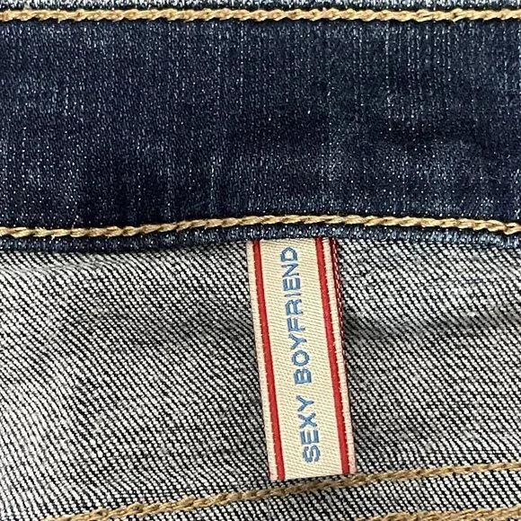 Sneak Peek Womens Distressed Sexy Boyfriend Jeans Size 13 Med Wash Cotton Blend - Picture 3 of 8